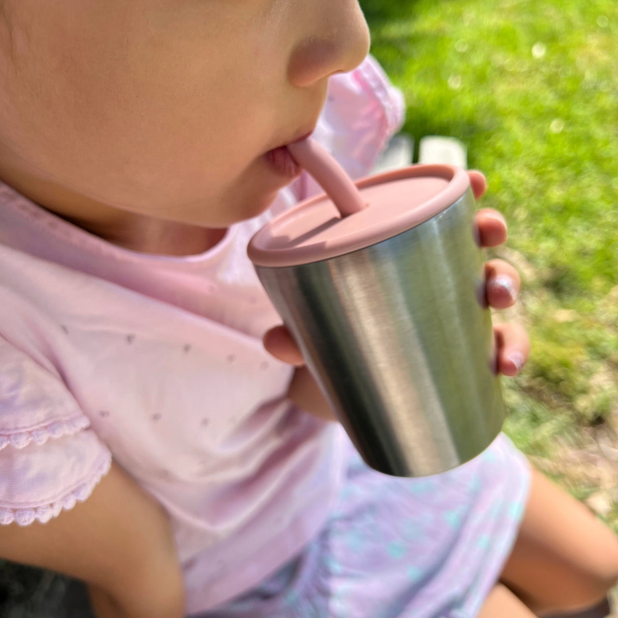 Stainless Steel Cup with Silicone Straw