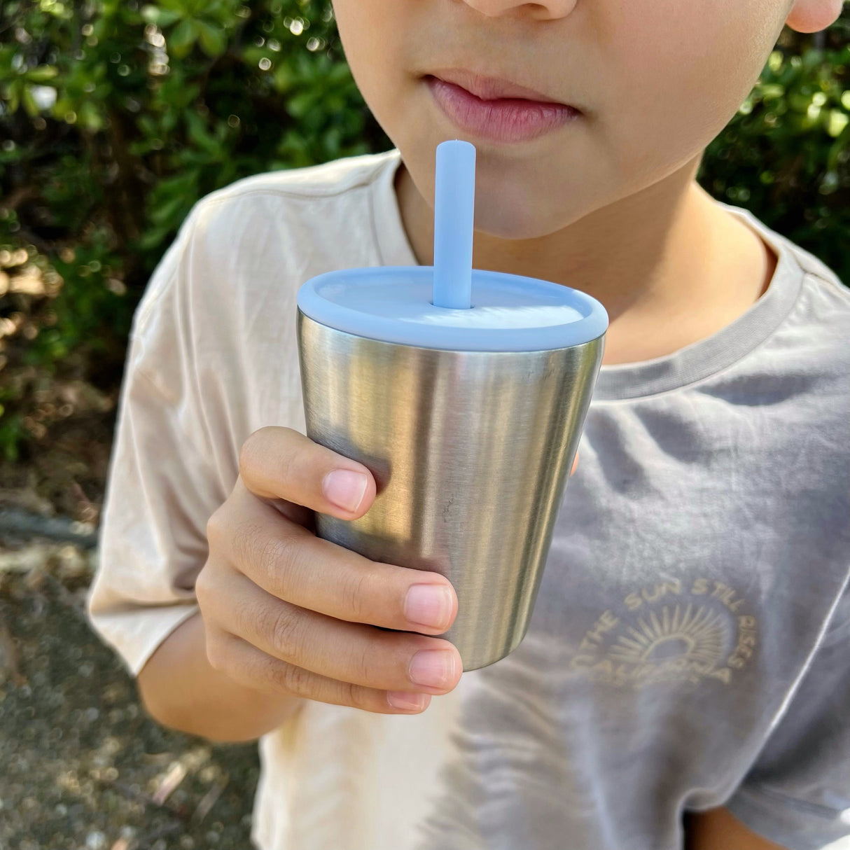 Stainless Steel Cup with Silicone Straw