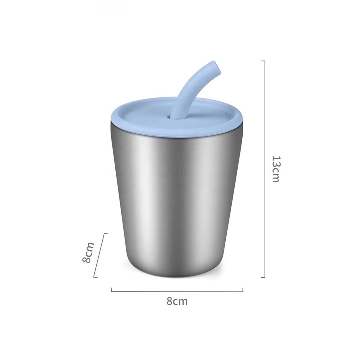 Stainless Steel Cup with Silicone Straw