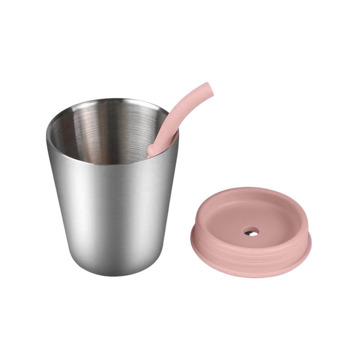 Stainless Steel Cup with Silicone Straw
