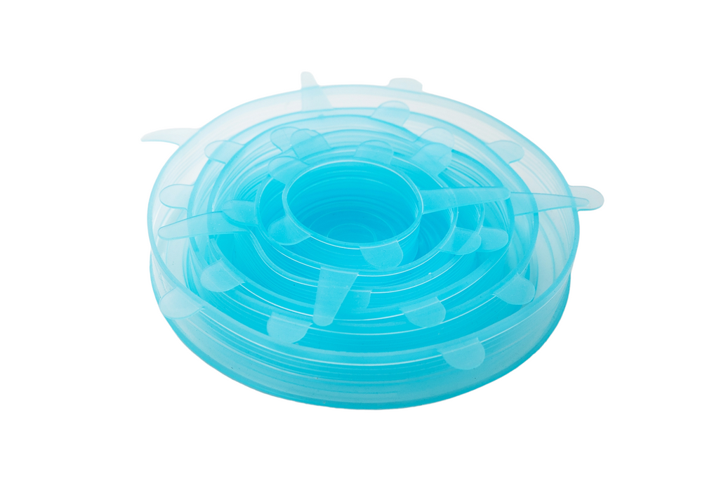 Silicone stretch lids light blue 6pcs