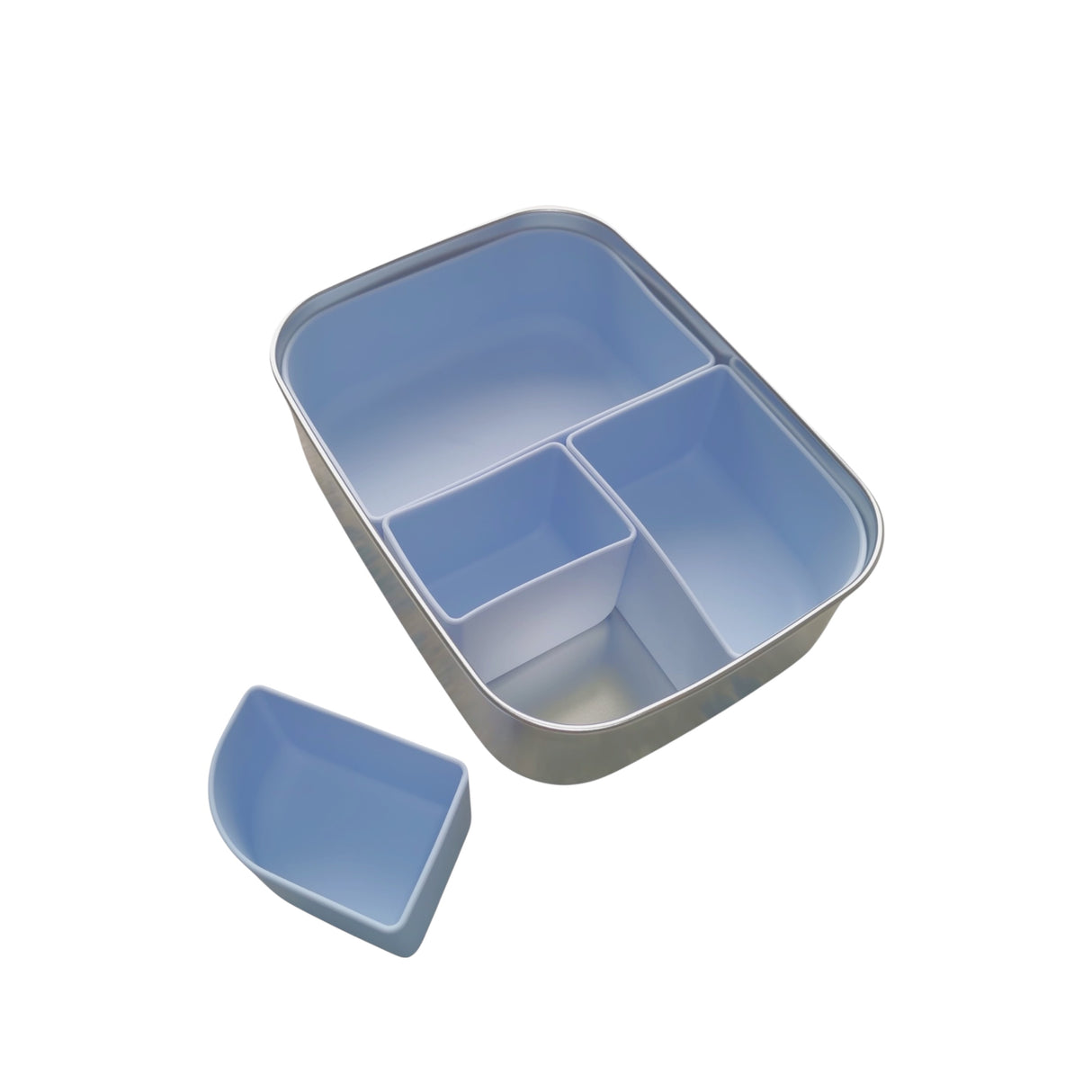 Stainless Steel Lunch Box with Removable 4 Silicone Compartments