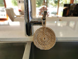 Hang drying handmade jute scrubber