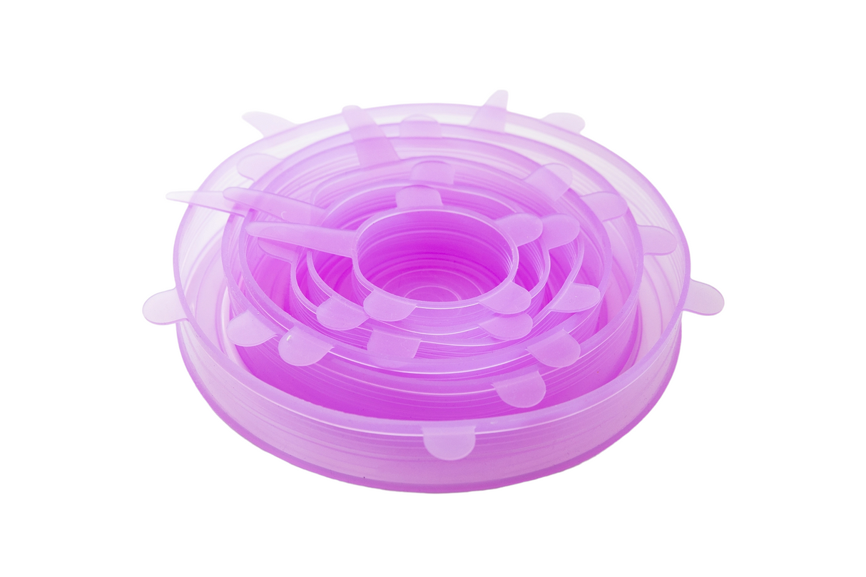 Silicone stretch lids purple 6pcs