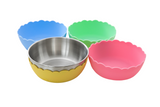 Pastel Mini Bowl 4pcs (2 x stainless steel bowls, 2 x silicone bowls)