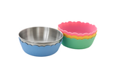 Pastel Salad Bowl 4pcs (2 x stainless steel bowls, 2 x silicone bowls)