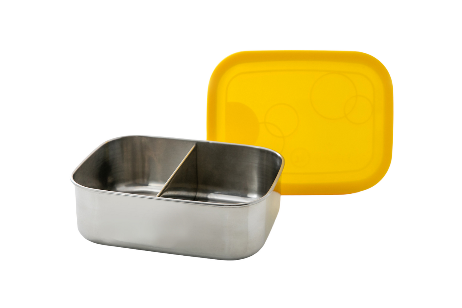 2 section stainless steel lunch box with leakproof silicone lid